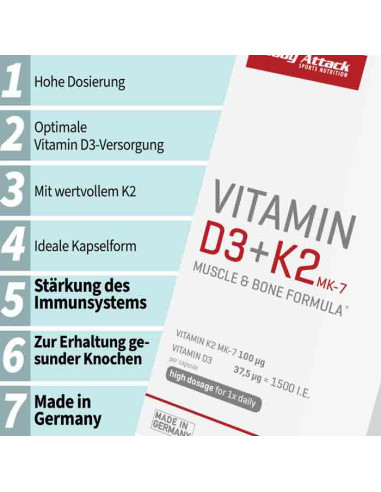 Des muscles et des os forts grâce aux vitamines D3 + K2 - Body Attack