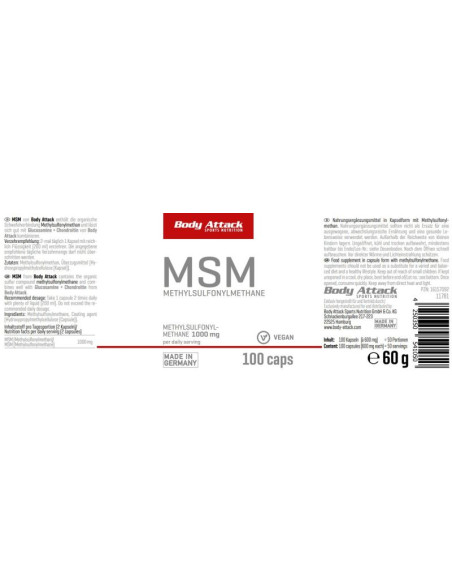 Migliora il tuo equilibrio di zolfo: BODY ATTACK MSM Caps
