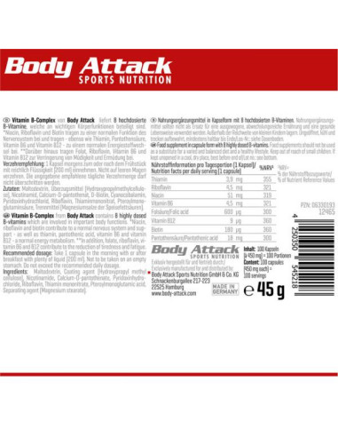 Acquista il complesso di vitamina B da Body Attack