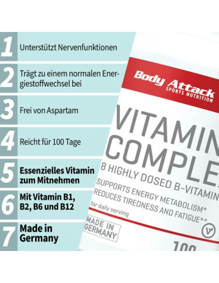 Body Attack Vitamin B-Complex 100Stk