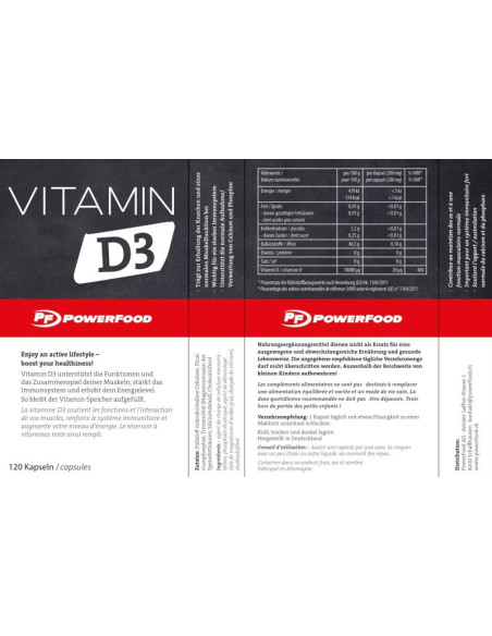 Vitamin D3 for a strong immune system and energy