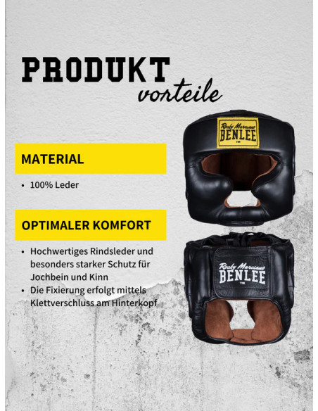 Benlee Kopfschutz Full Face Protection: Stark & bequem aus Rindsleder