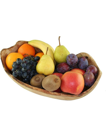 Vivi Soaps Rustikale Obstschale aus Olivenholz 25-29cm