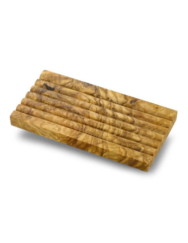 Hand-carved olive wood soap dish: elegance in the bathroom