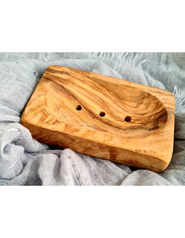 Portasapone sostenibile in legno d'ulivo di Vivi Soaps