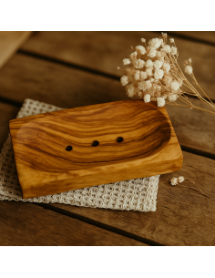 Portasapone sostenibile in legno d'ulivo di Vivi Soaps