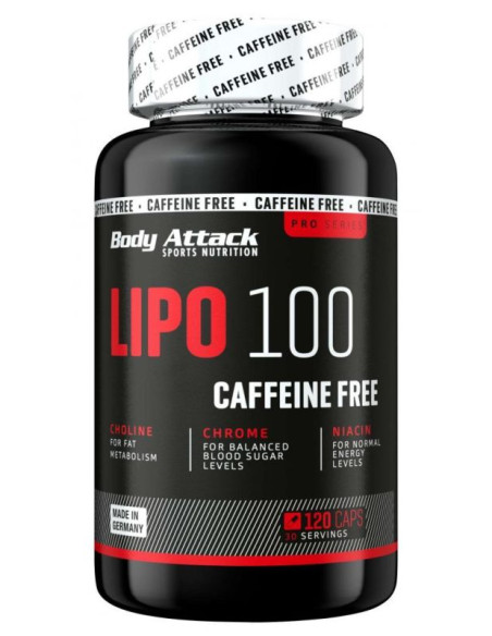 Body Attack Lipo 100 sans caféine – Atteignez vos objectifs sans caféine