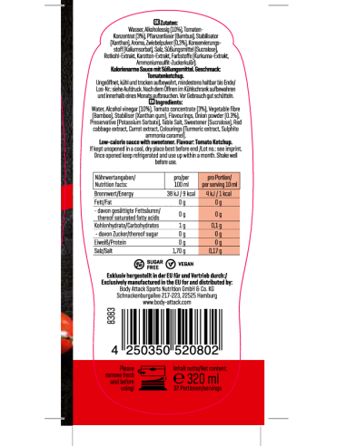 Body Attack Ketchup Sauce 320ml