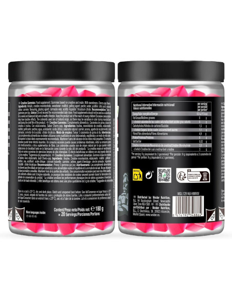Weider Premium Créatine Gummies – 60 pièces | 3g Creapure par portion