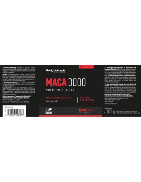 Body Attack Maca 3000 90Stk