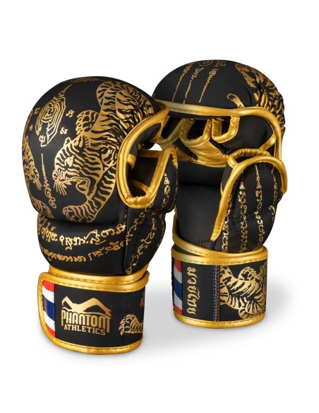 Gants de MMA Phantom Sparring Noir Or Style Muay Thai