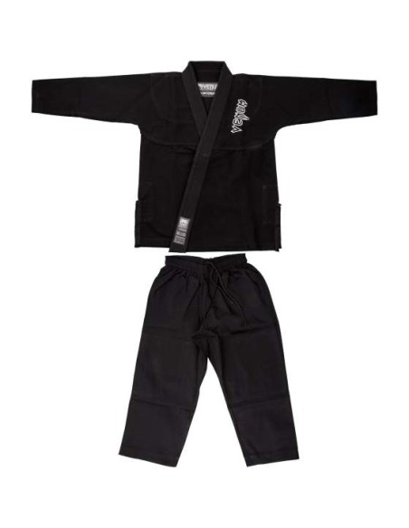 Venum Contender Kids BJJ Gi in black with white belt