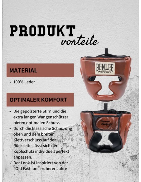 BENLEE Premium Leder-Kopfschutz: Optimaler Schutz mit Wangenschützer