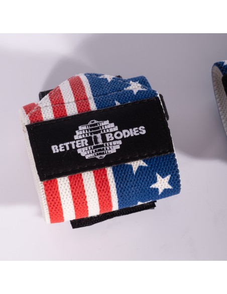 Bandages de poignet Better Bodies USA Flag avec crochet et boucle