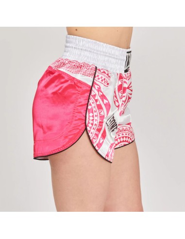 Leone Haka Kick Thaibox Shorts for Women, White and Pink