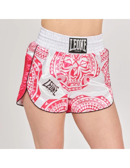 Leone Haka Kick Thaibox Shorts for Women, White and Pink