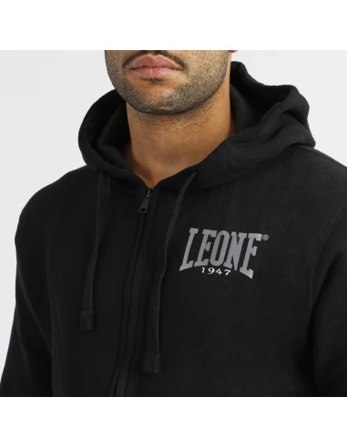 Découvrez le sweat à capuche zippé Leone LMS100 en noir