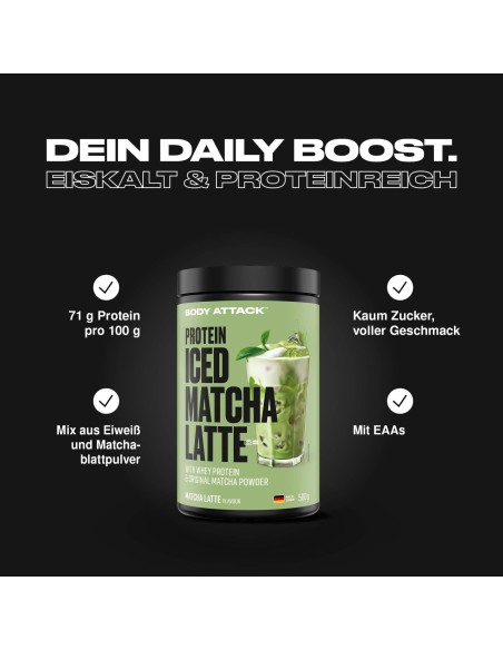 Body Attack Protein Iced Matcha Latte – Shake protéiné rafraîchissant