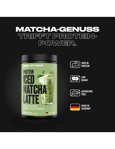 Body Attack Protein Iced Matcha Latte – Shake protéiné rafraîchissant