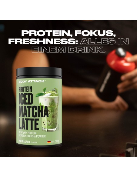 Body Attack Protein Iced Matcha Latte – Shake protéiné rafraîchissant