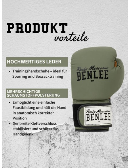 Benlee Evans Boxhandschuhe Kaki Leder