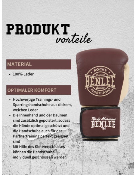 Benlee Wakefield - buy brown leather boxing gloves in vintage style