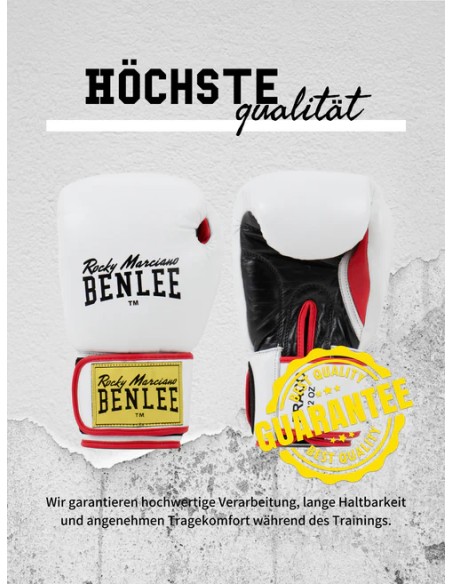 Training in style: White leather boxing glove "Draco" from BENLEE