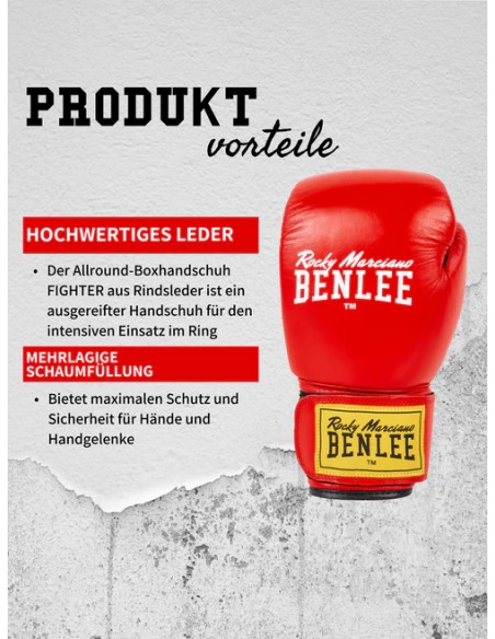 Benlee Boxhandschuhe Fighter Leder Rot