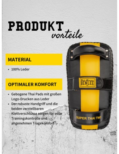 BENLEE leather pads: Curved Thai pads for full training control