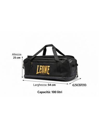 Stylish Leone DNA XXL bag in black with zip