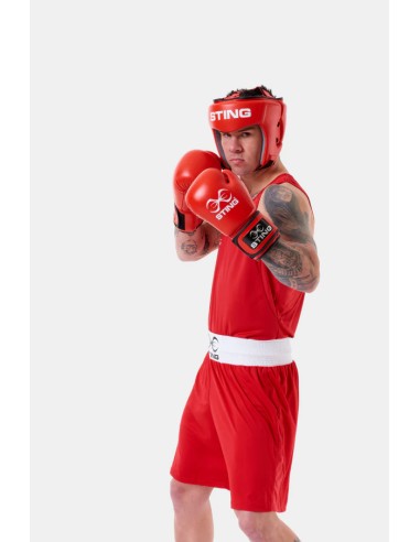 Protection de tête de compétition IBA de Sting en rouge