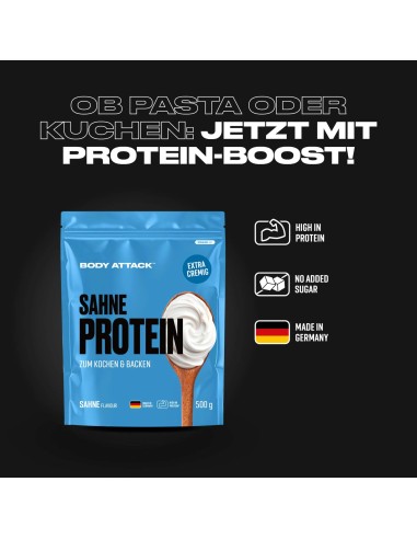 Proteine ​​della panna per cucinare e cuocere al forno di Body Attack