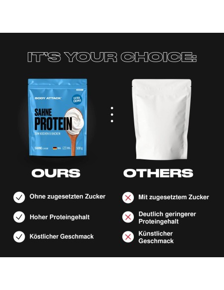 Proteine ​​della panna per cucinare e cuocere al forno di Body Attack