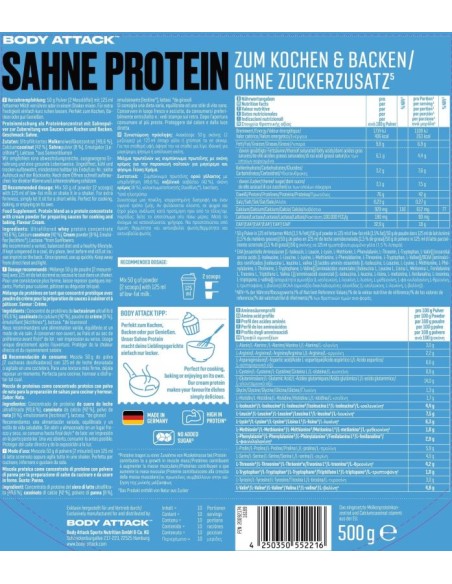 Proteine ​​della panna per cucinare e cuocere al forno di Body Attack