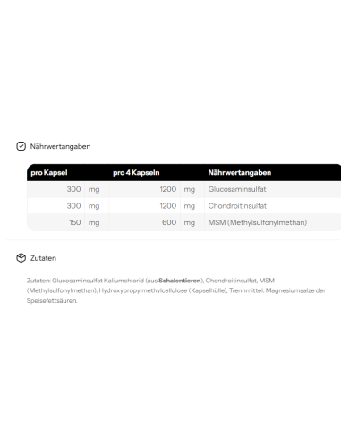 Glucosamin Chondroitin + MSM - Weider im Schweizer Onlineshop kaufen