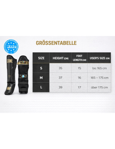 Protège-tibias WAKO de Leone1947 avec étiquette pour les combats de kickboxing