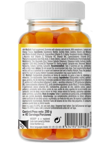 Gommes multivitaminées Weider : Rechargez vos vitamines avec délice