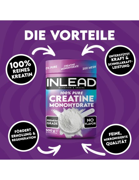 INLEAD Creatine Monohydrate 500g | Creatine Powder Switzerland