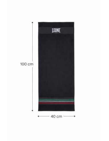 Italienisches Flair im Fitnessstudio: Das schwarze Leone Flag Ringtuch