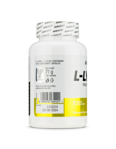 BioTechUSA L-Lysine : ton complément d'acides aminés essentiels