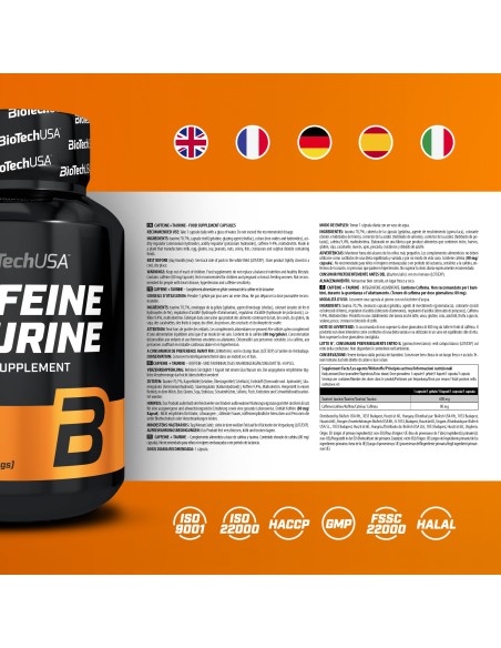 Acheter Caffeine - Gélules de Taurine - BioTech USA dans notre boutique en ligne suisse