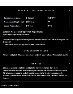 Gods Rage Magnesium Bisglycinat 120 Stk 2