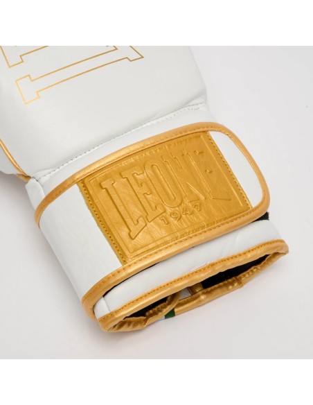 Guantoni da boxe DNA Premium in bianco e oro di Leone1947