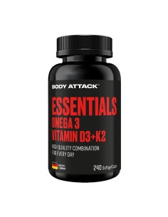 Body Attack Omega 3 + Vitamine D3 K2 – 240 gélules