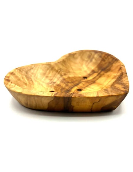 Portasapone a forma di cuore in legno d'ulivo di ViviSoaps