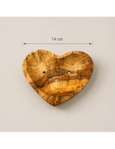 Portasapone a forma di cuore in legno d'ulivo di ViviSoaps