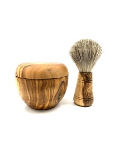 Vivi Soaps Olivenholz Rasier-Set