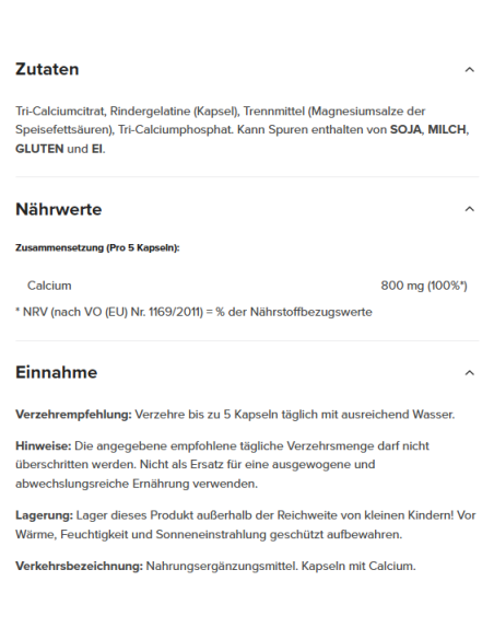 IronMaxx Calcium Bioactive 130 capsule | Svizzera