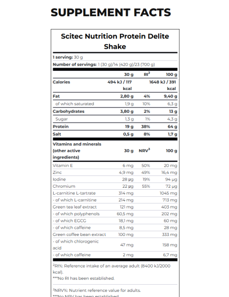 Buy Scitec Protein Delite Shake 700 g