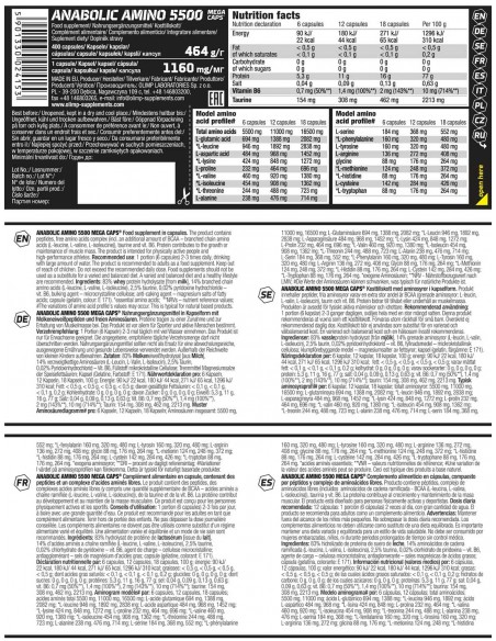 Augmente ton entraînement avec Olimp Anabolic Amino 5500